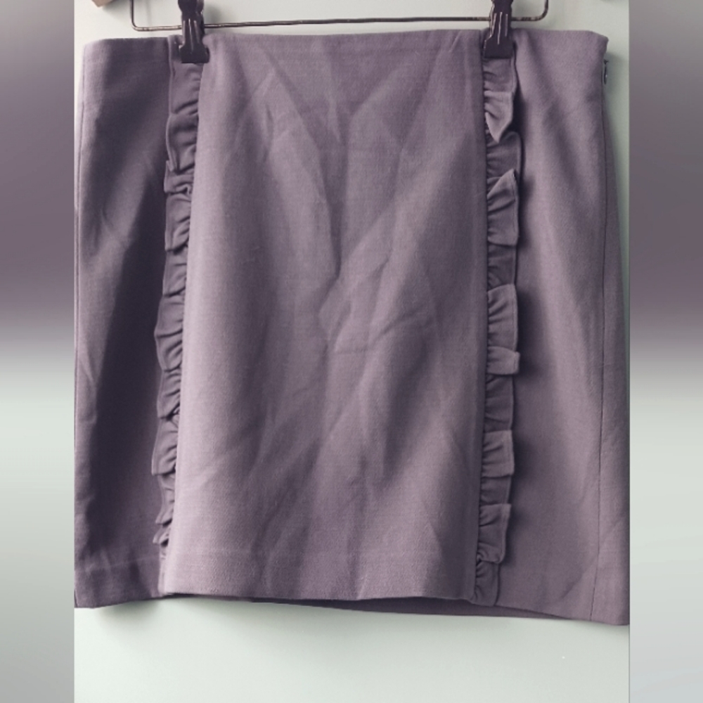 LOFT size 12 grey skirt with lining, side zipper 9"